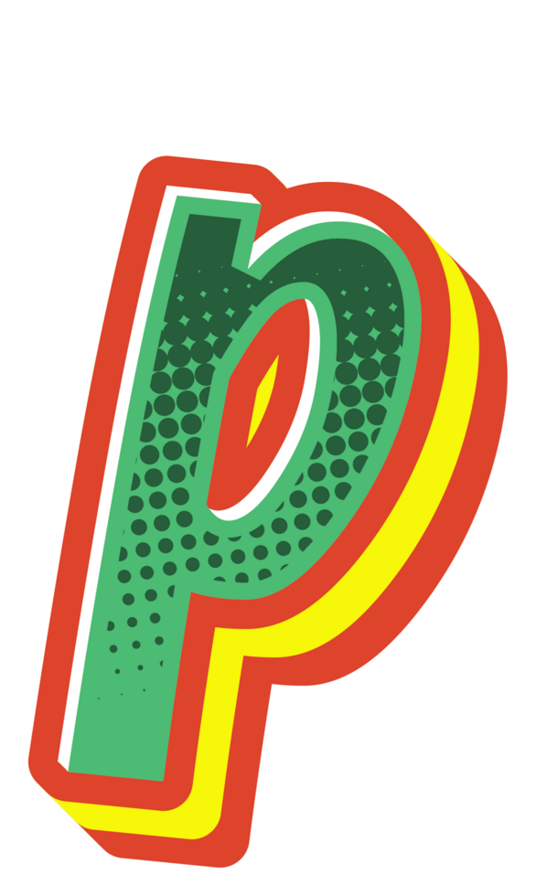 Comic Halftone Alphabet Letter and Number png