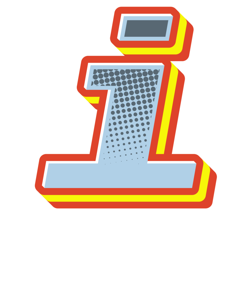 Comic Halftone Alphabet Letter and Number png