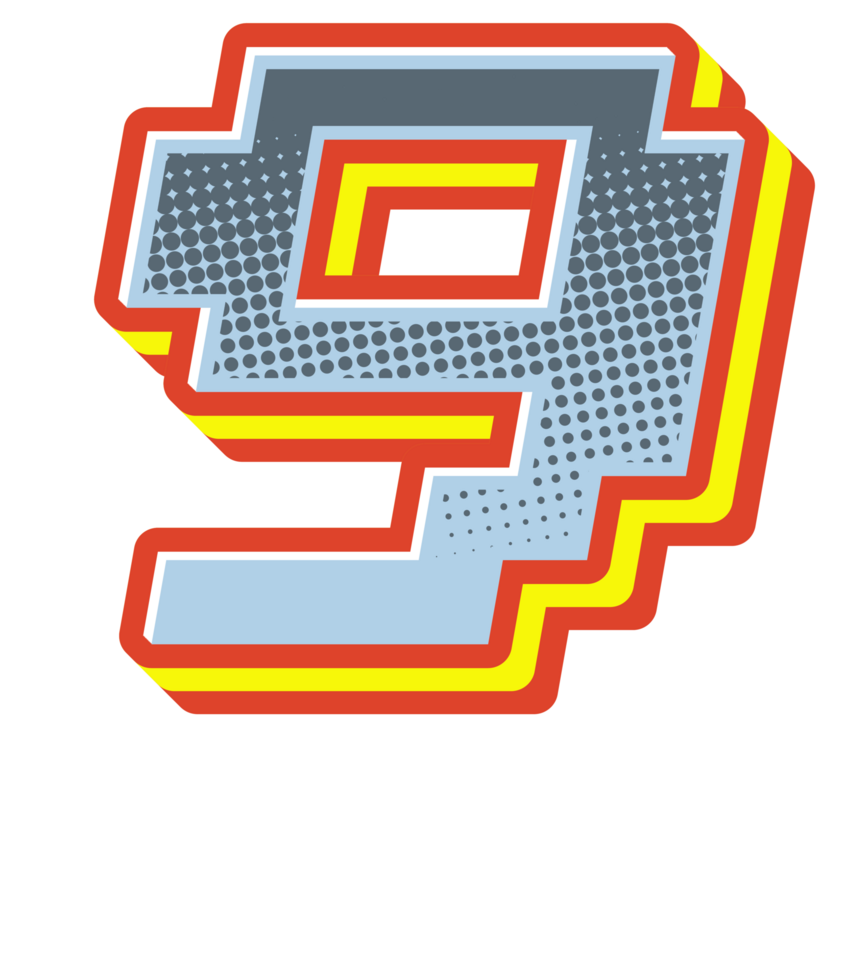 Comic Halftone Alphabet Letter and Number png