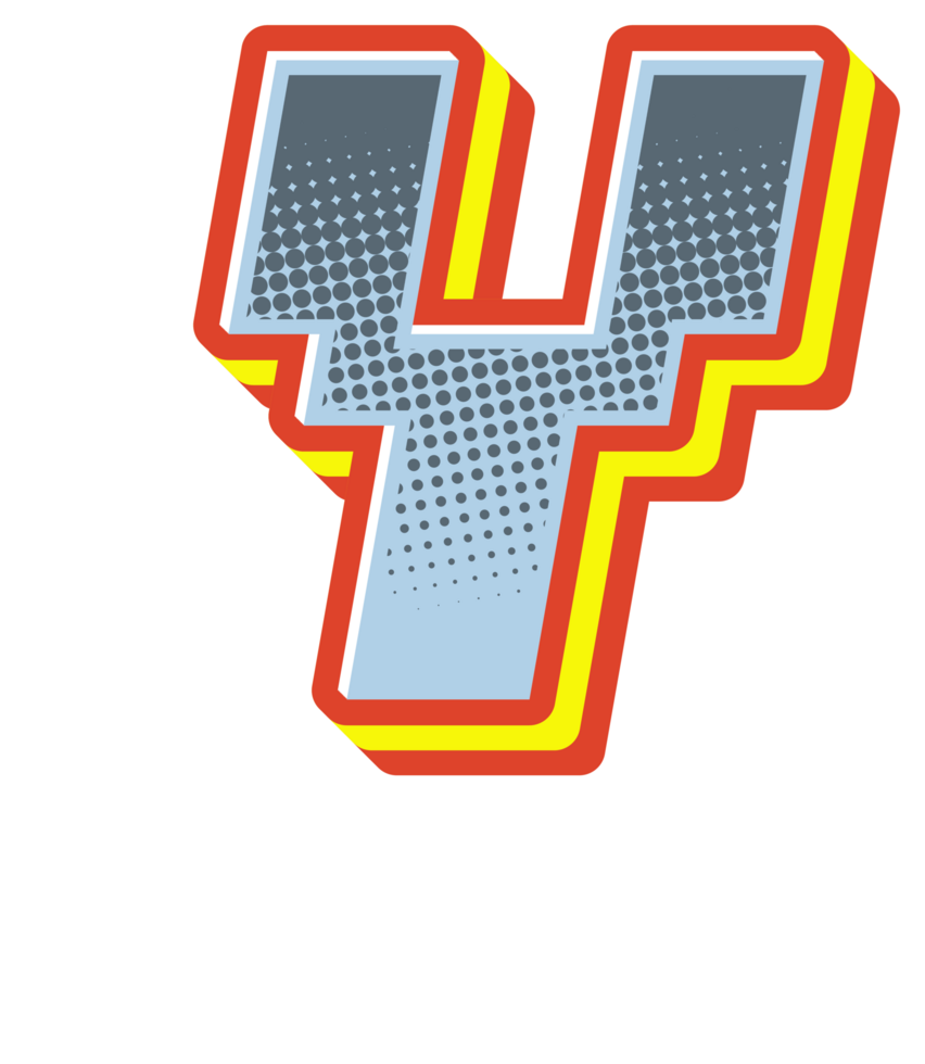 Comic Halftone Alphabet Letter and Number png