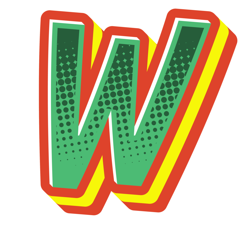 Comic Halftone Alphabet Letter and Number png