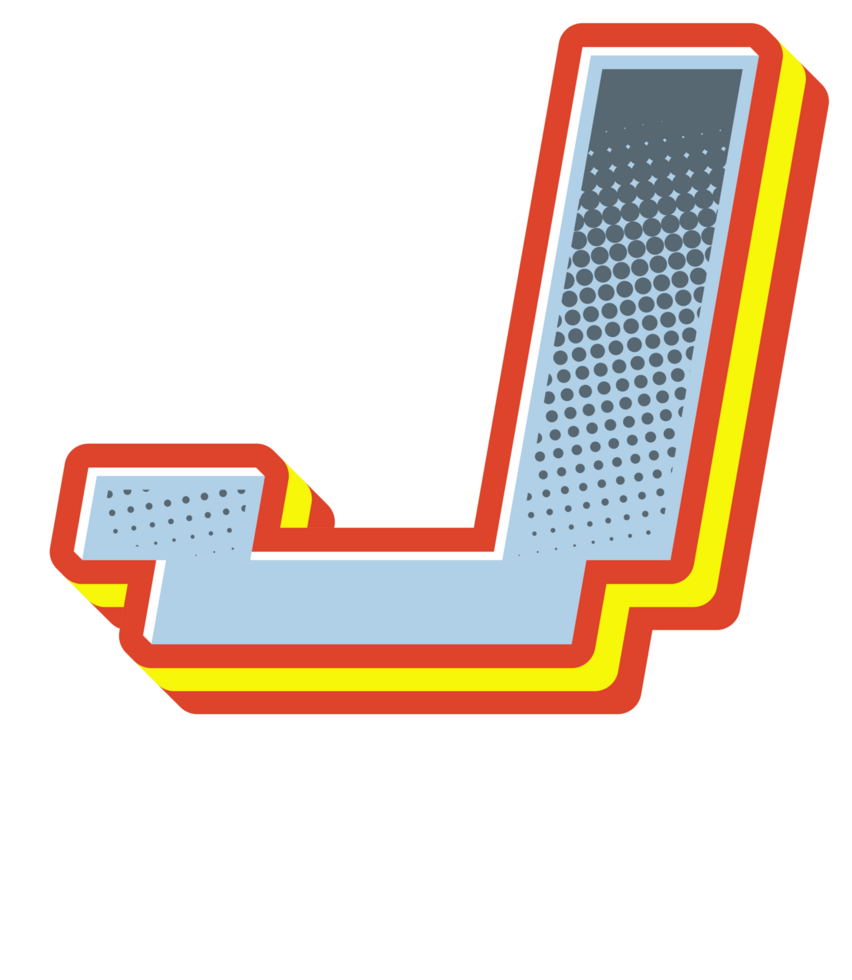 Comic Halftone Alphabet Letter and Number png