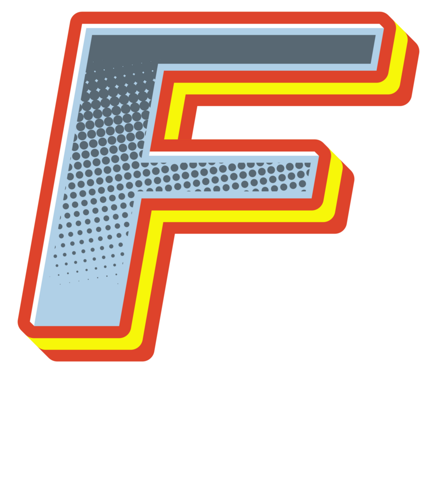 Comic Halftone Alphabet Letter and Number png