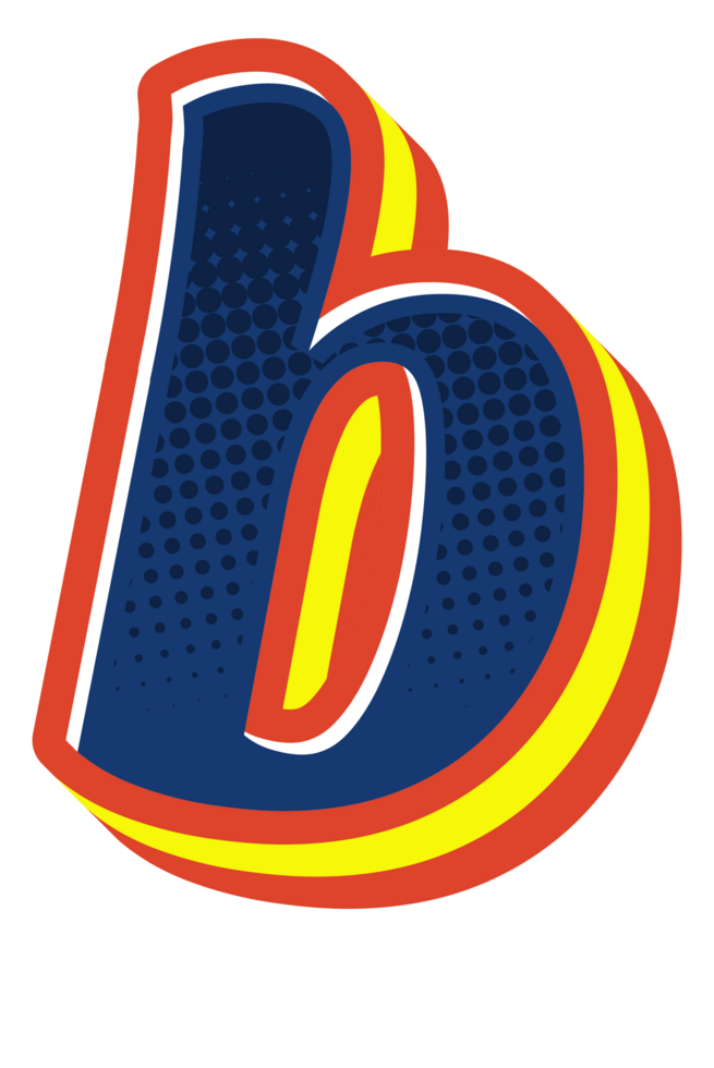 Comic Halftone Alphabet Letter and Number png