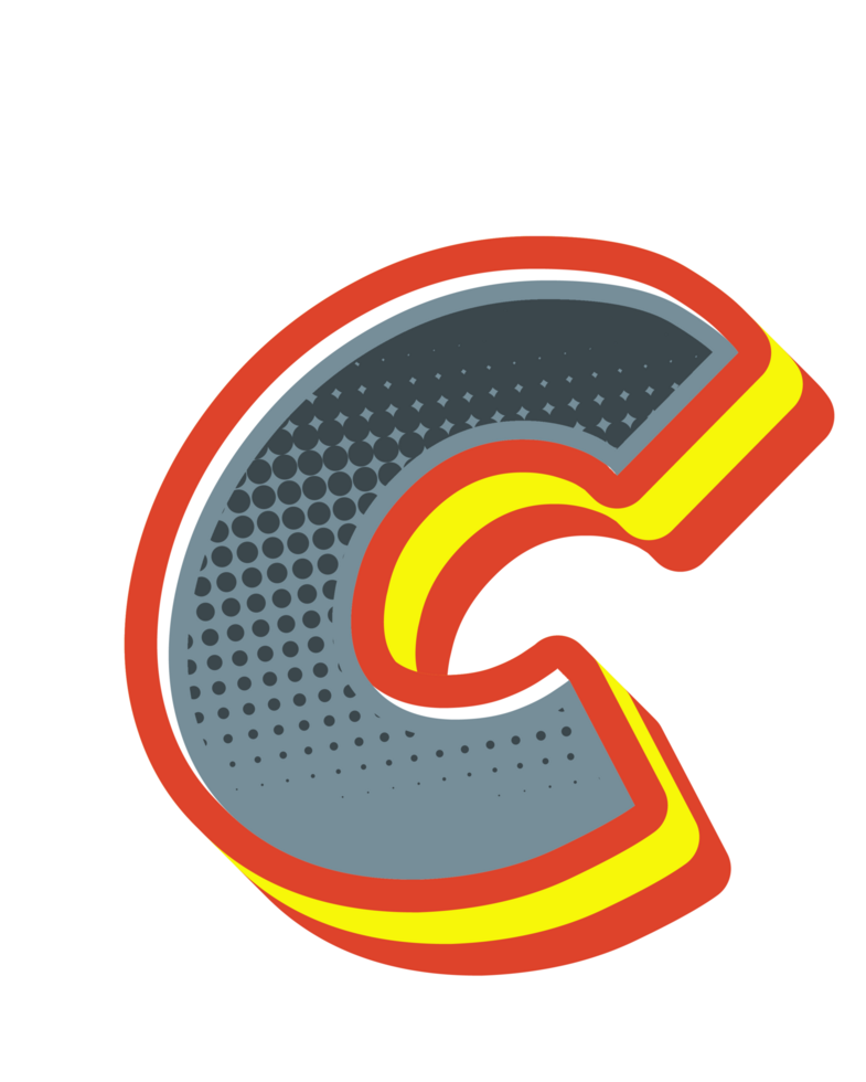 Comic Halftone Alphabet Letter and Number png