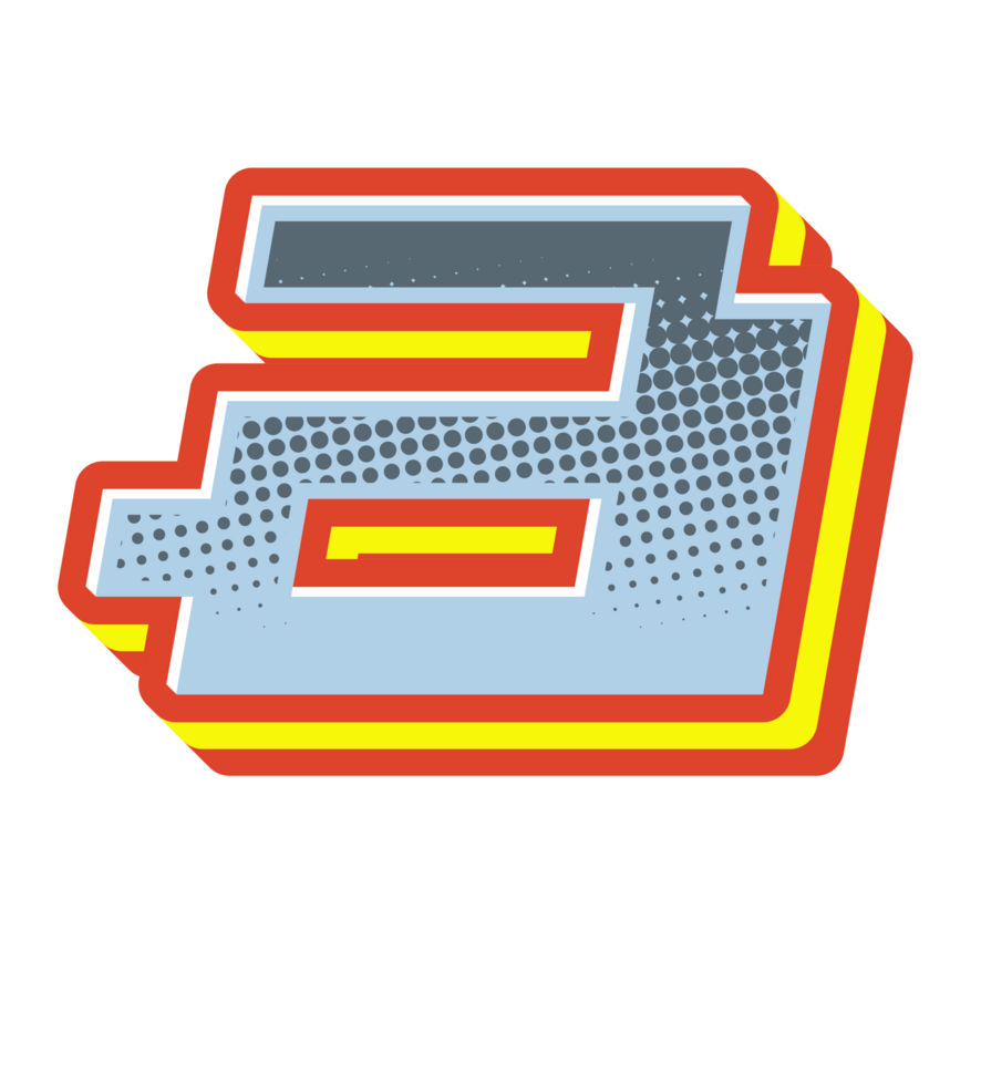 Comic Halftone Alphabet Letter and Number png