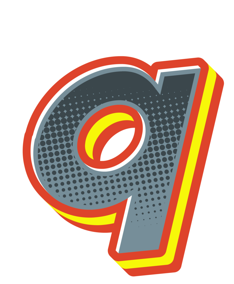 Comic Halftone Alphabet Letter and Number png