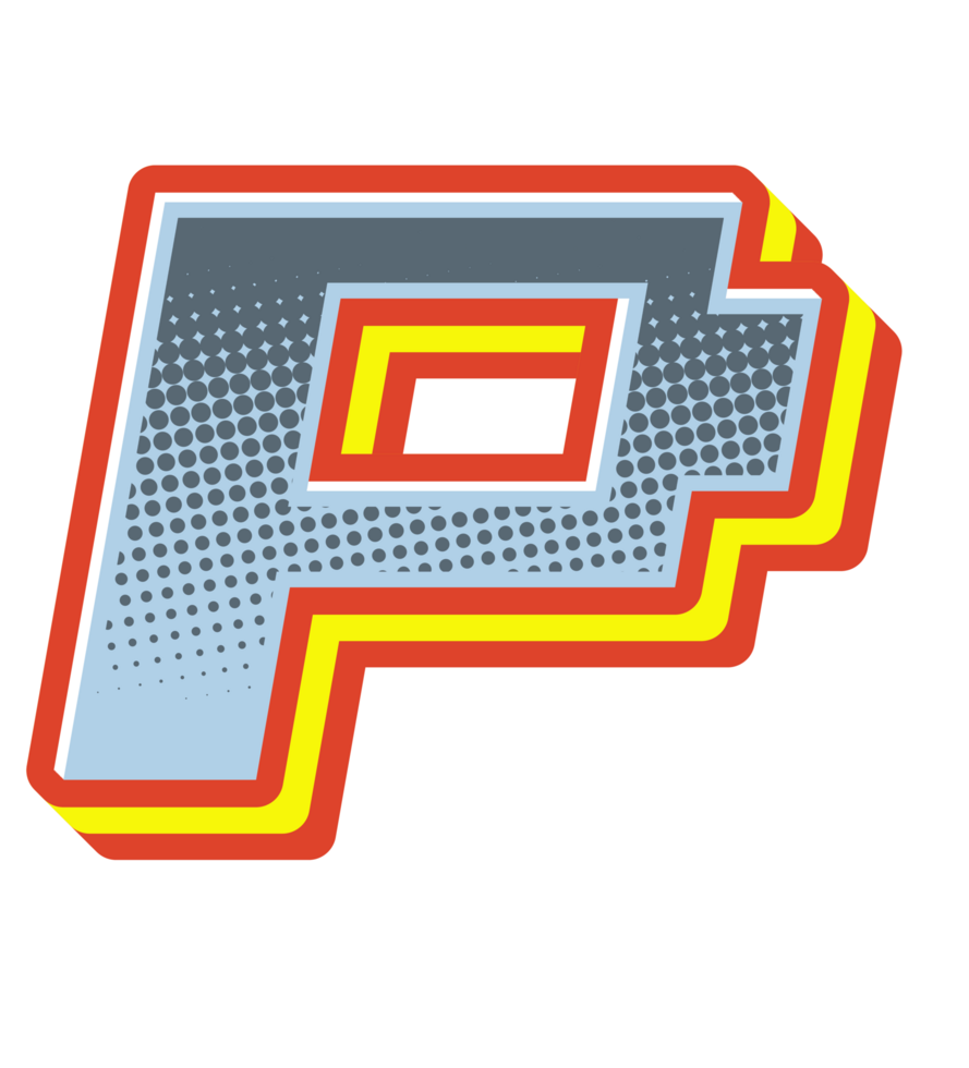 Comic Halftone Alphabet Letter and Number png