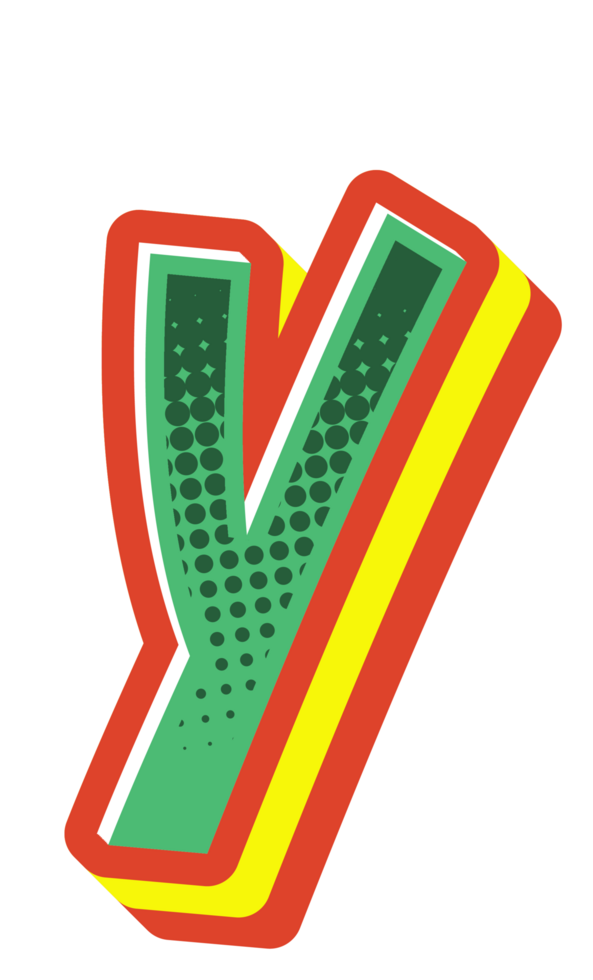 Comic Halftone Alphabet Letter and Number png