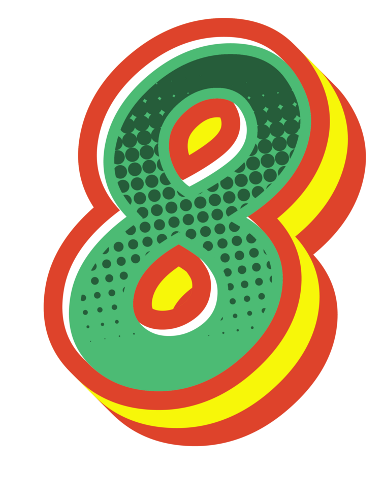Comic Halftone Alphabet Letter and Number png