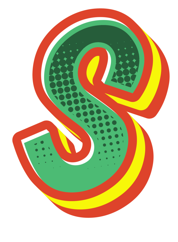 Comic Halftone Alphabet Letter and Number png