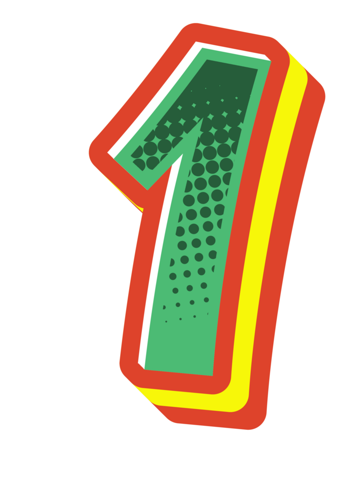 Comic Halftone Alphabet Letter and Number png