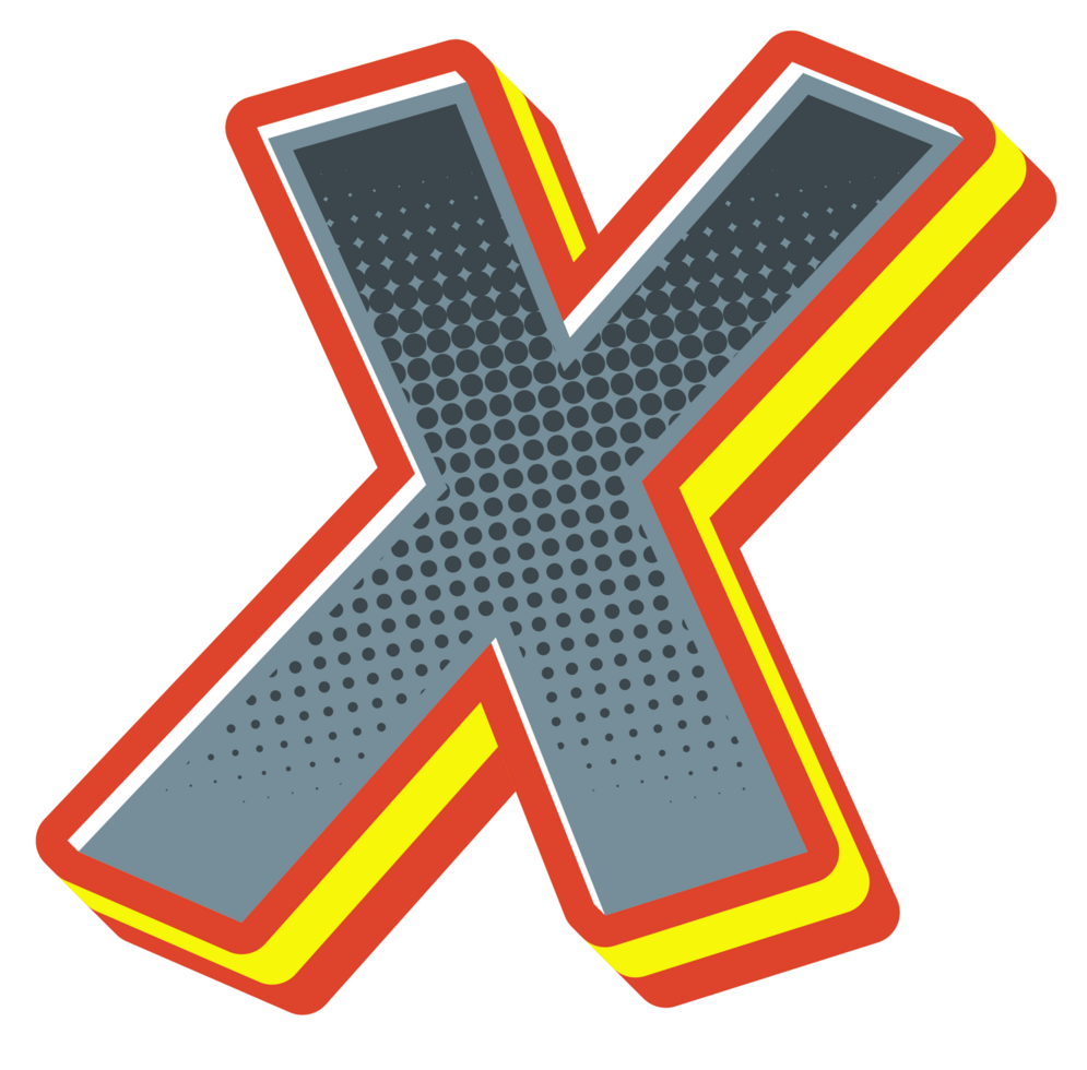 Comic Halftone Alphabet Letter and Number png