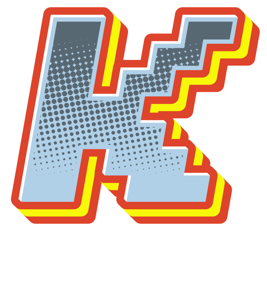 Comic Halftone Alphabet Letter and Number png