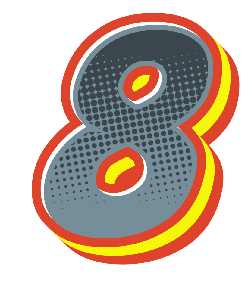 Comic Halftone Alphabet Letter and Number png