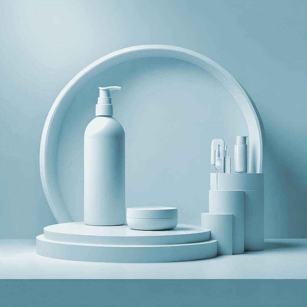 Realistic 3d podium design scene for product display or mockup JPG file photo