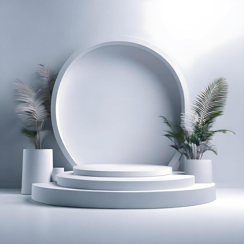 Realistic 3d podium design scene for product display or mockup JPG file photo