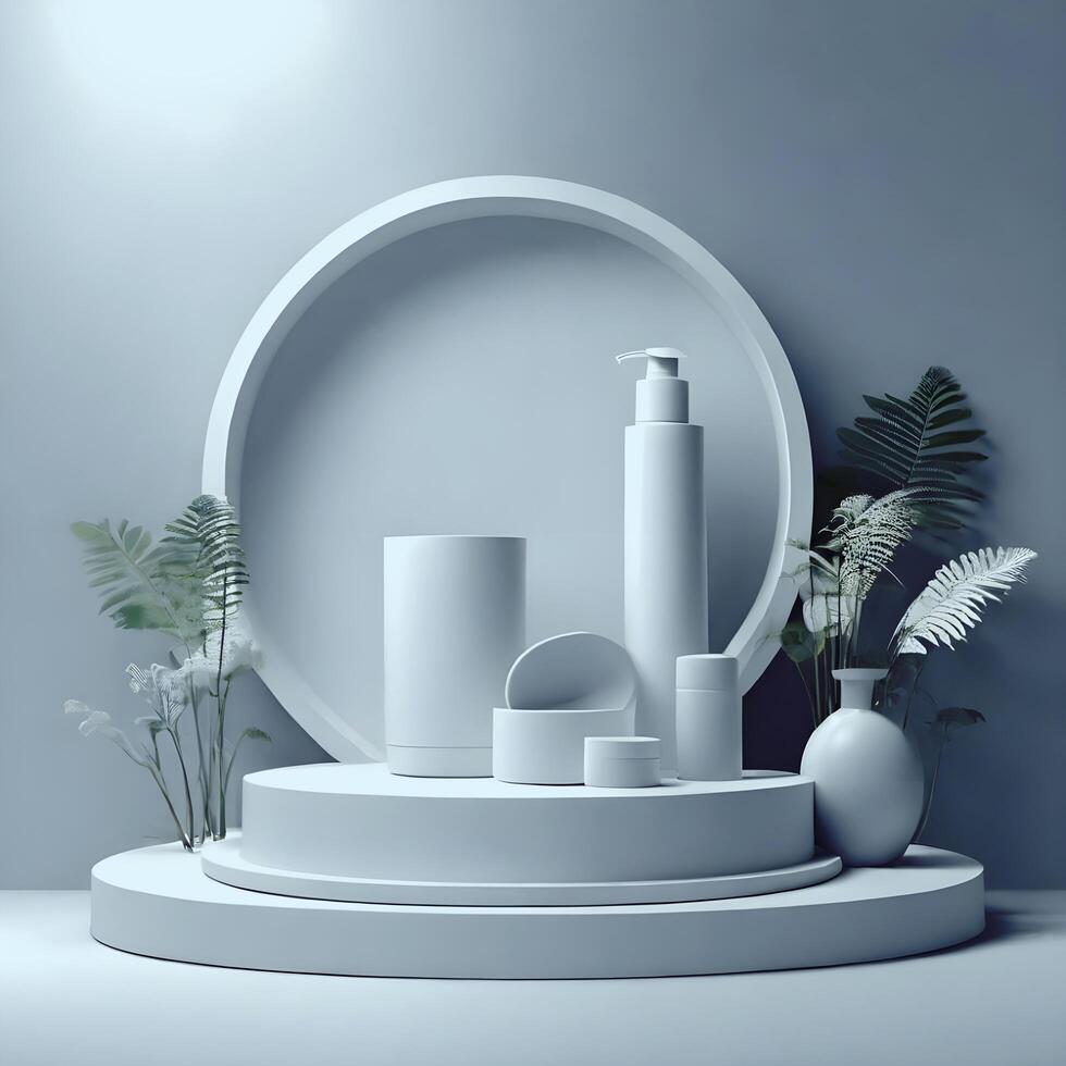Realistic 3d podium design scene for product display or mockup JPG file photo