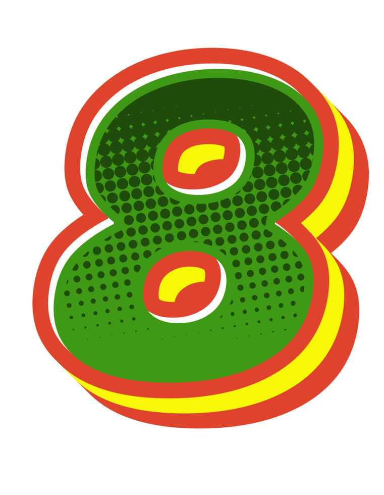 Comic Halftone Alphabet Letter and Number png