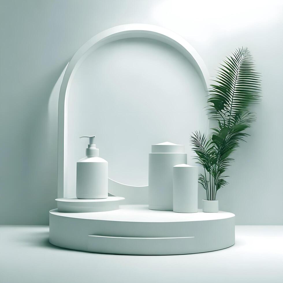 Realistic 3d podium design scene for product display or mockup JPG file photo