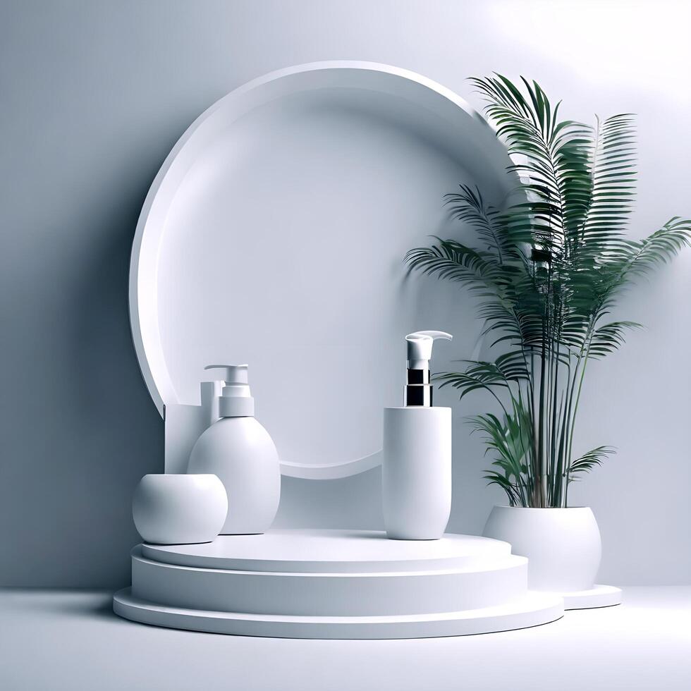 Realistic 3d podium design scene for product display or mockup JPG file photo