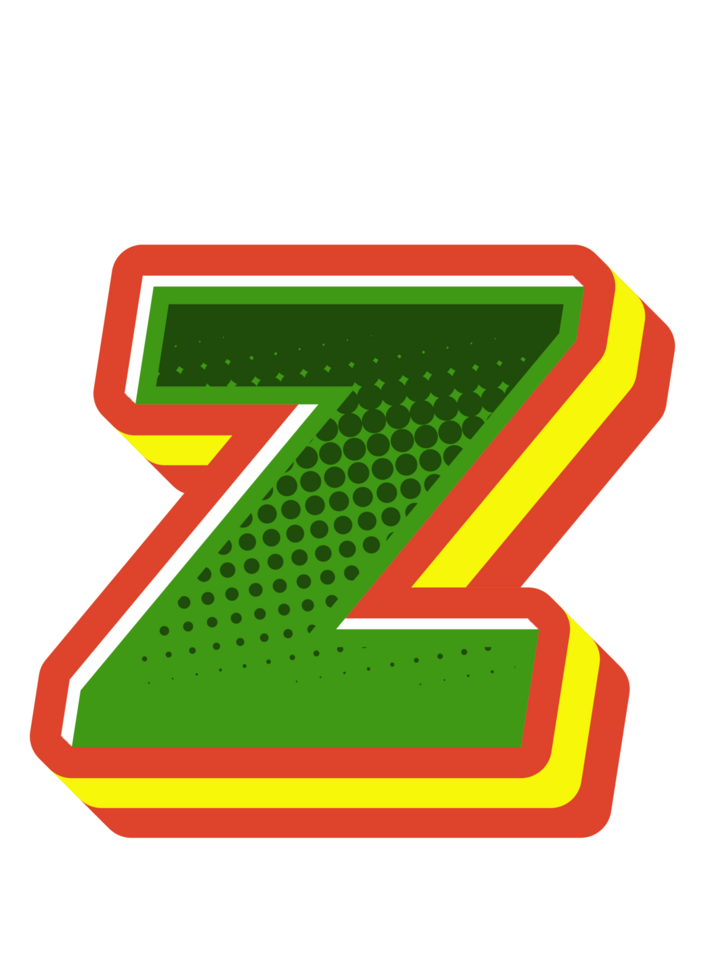Comic Halftone Alphabet Letter and Number png