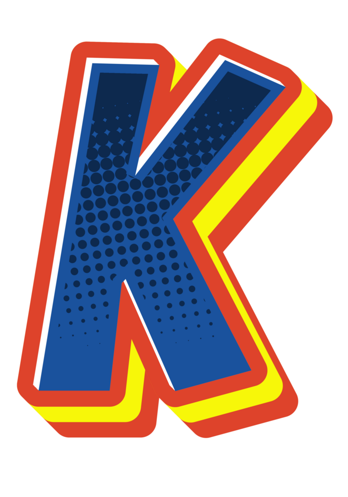 Comic Halftone Alphabet Letter and Number png