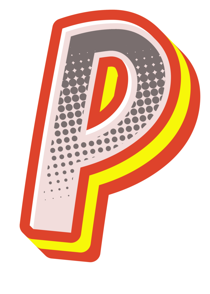 Comic Halftone Alphabet Letter and Number png