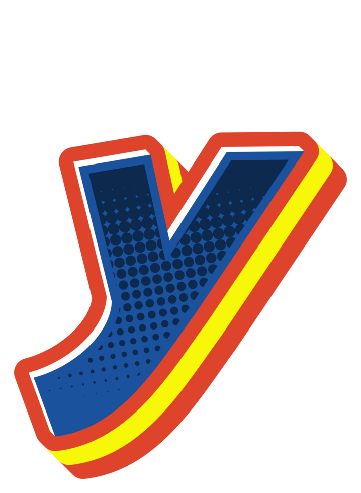 Comic Halftone Alphabet Letter and Number png