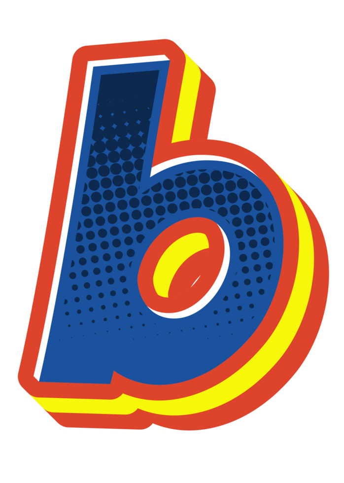 Comic Halftone Alphabet Letter and Number png