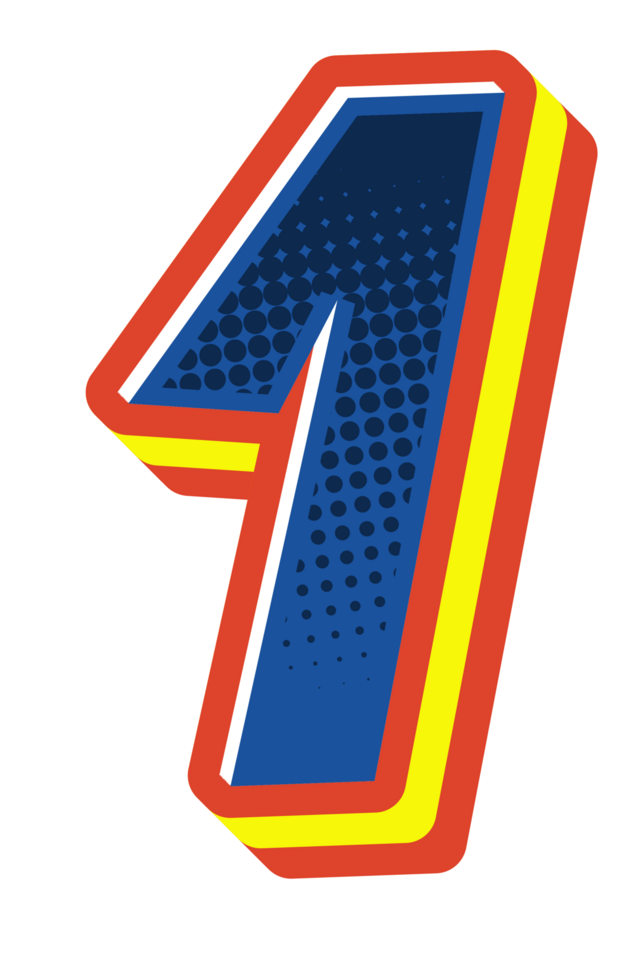 Comic Halftone Alphabet Letter and Number png