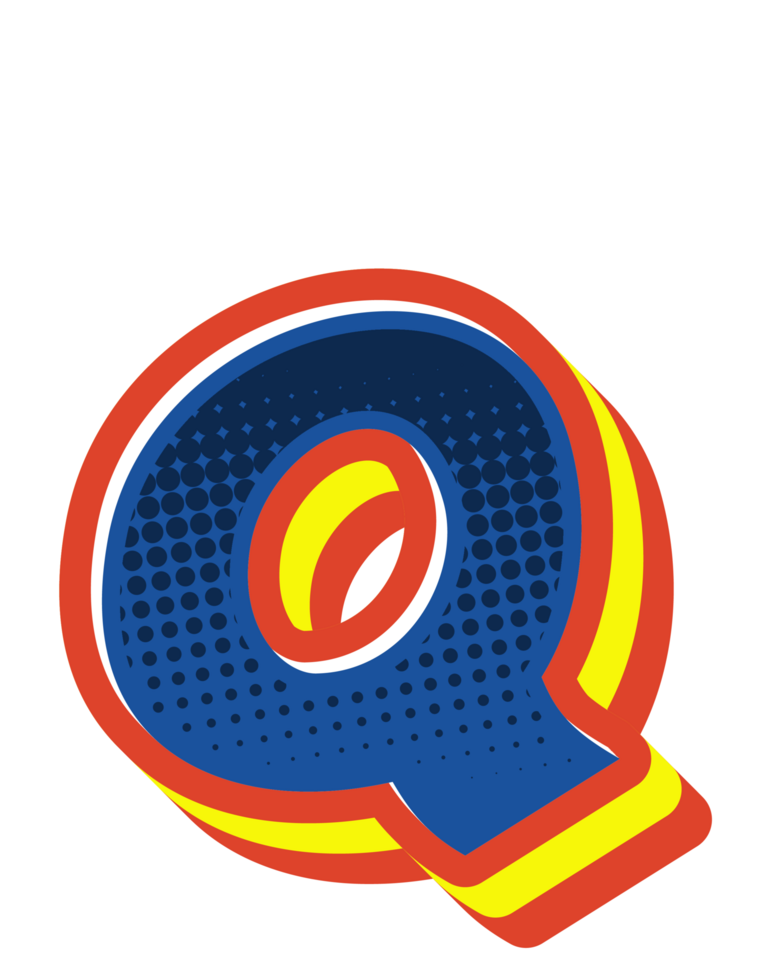 Comic Halftone Alphabet Letter and Number png