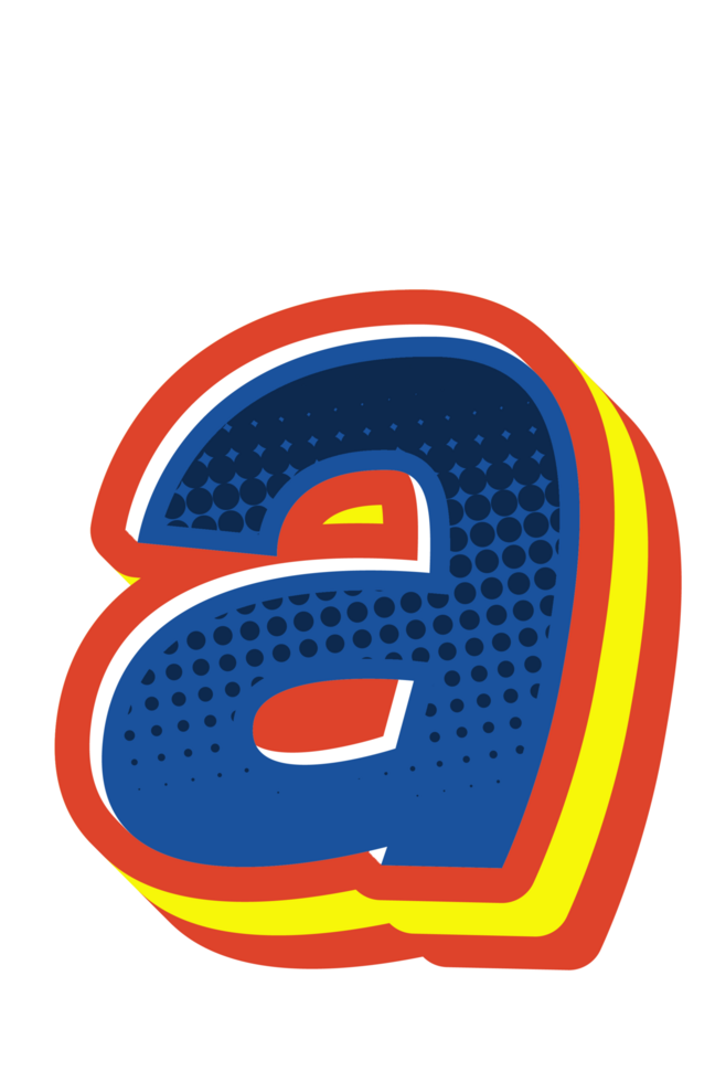 Comic Halftone Alphabet Letter and Number png