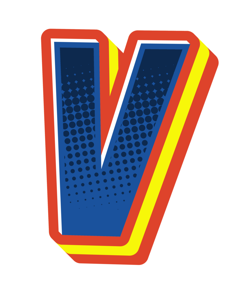 Comic Halftone Alphabet Letter and Number png