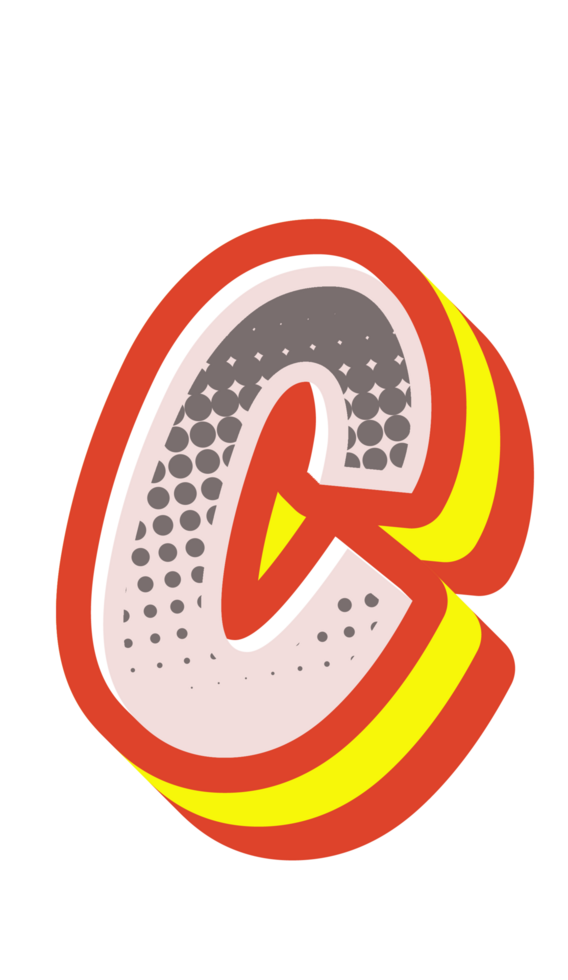 Comic Halftone Alphabet Letter and Number png
