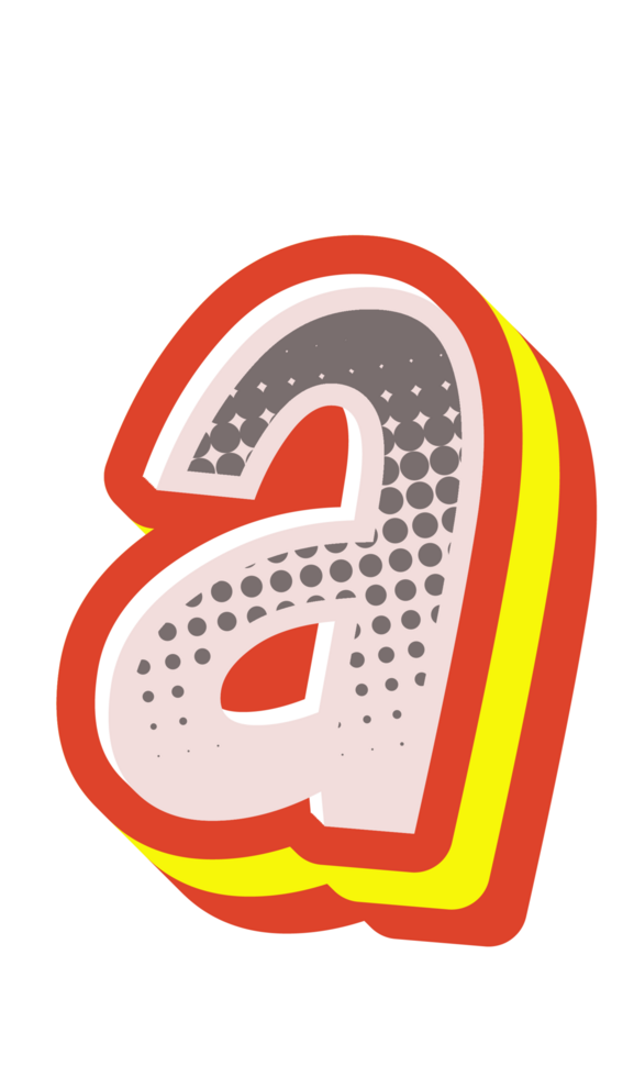 Comic Halftone Alphabet Letter and Number png