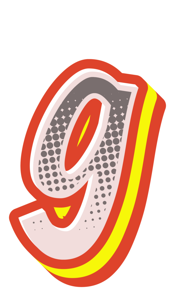Comic Halftone Alphabet Letter and Number png