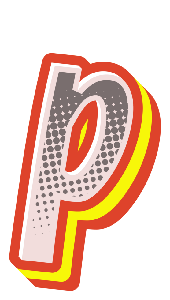 Comic Halftone Alphabet Letter and Number png