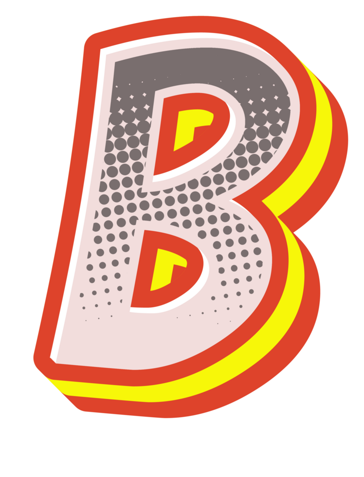 Comic Halftone Alphabet Letter and Number png