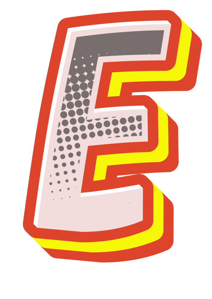Comic Halftone Alphabet Letter and Number png