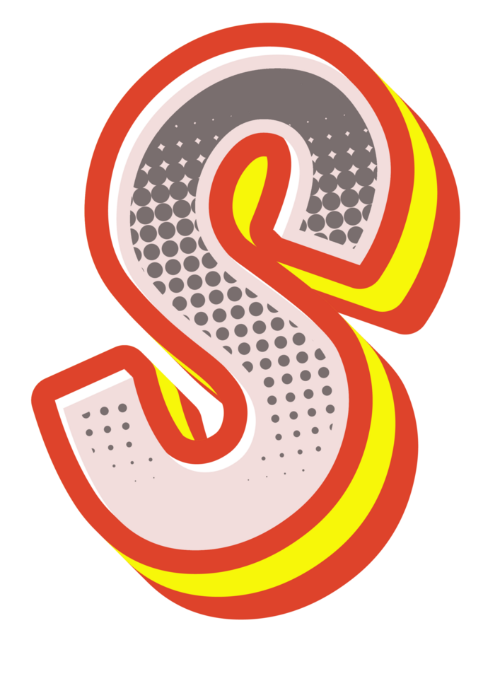 Comic Halftone Alphabet Letter and Number png