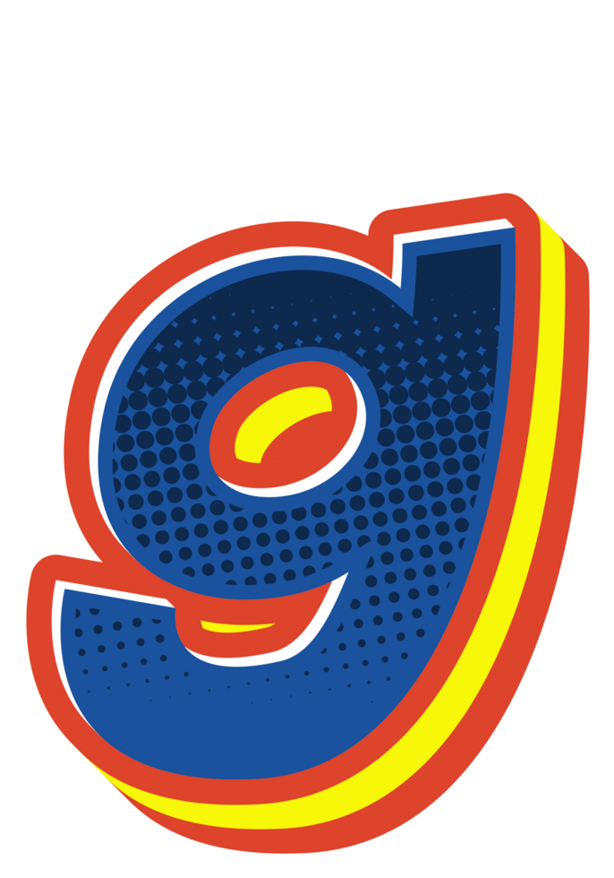 Comic Halftone Alphabet Letter and Number png