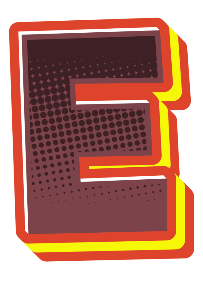 Comic Halftone Alphabet Letter and Number png