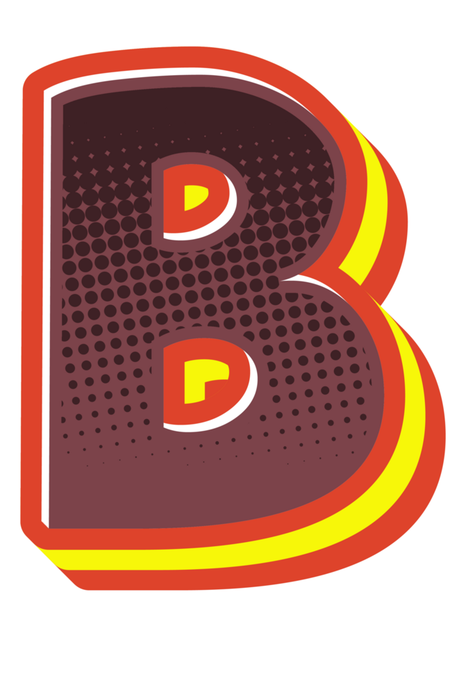 Comic Halftone Alphabet Letter and Number png