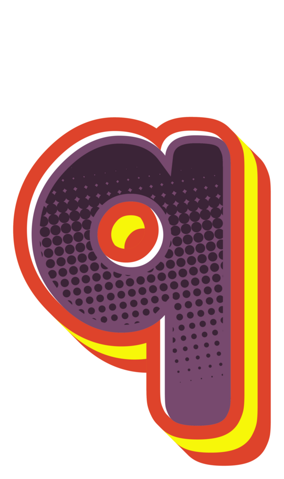 Comic Halftone Alphabet Letter and Number png