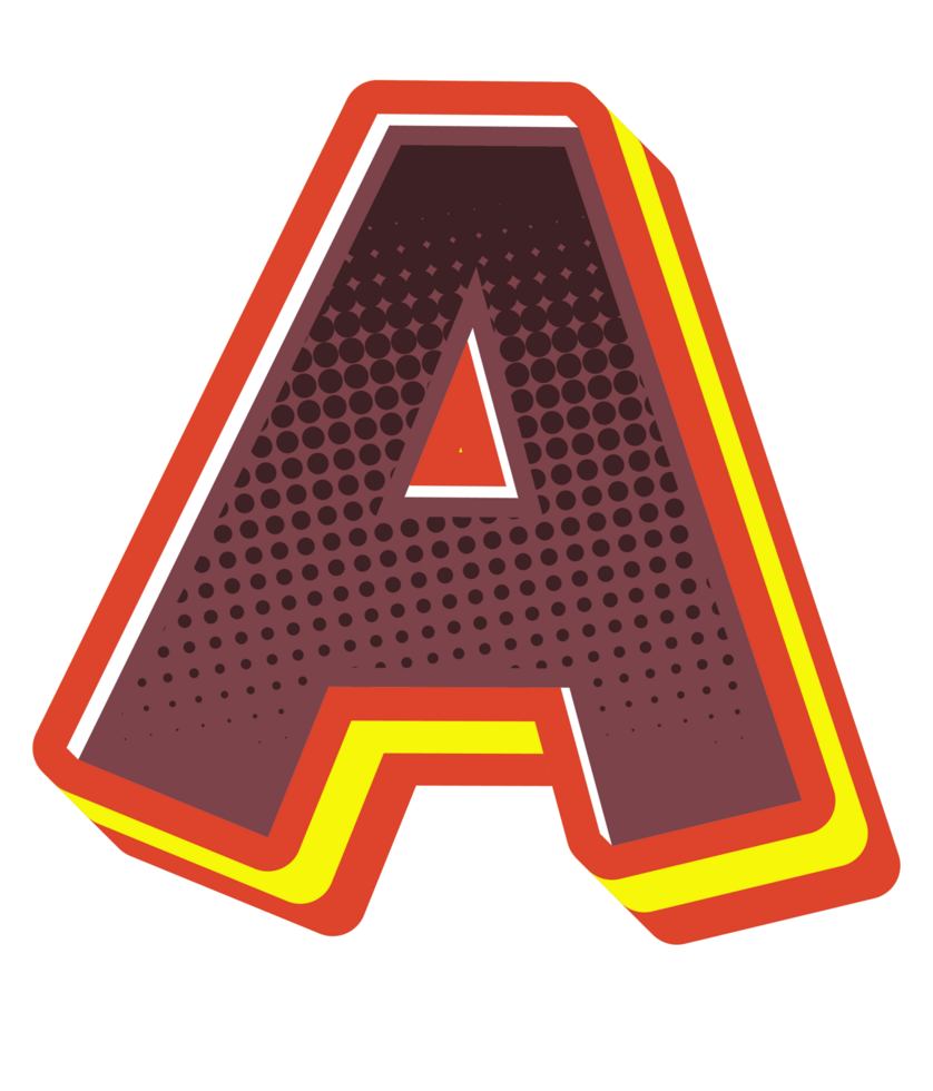 Comic Halftone Alphabet Letter and Number png