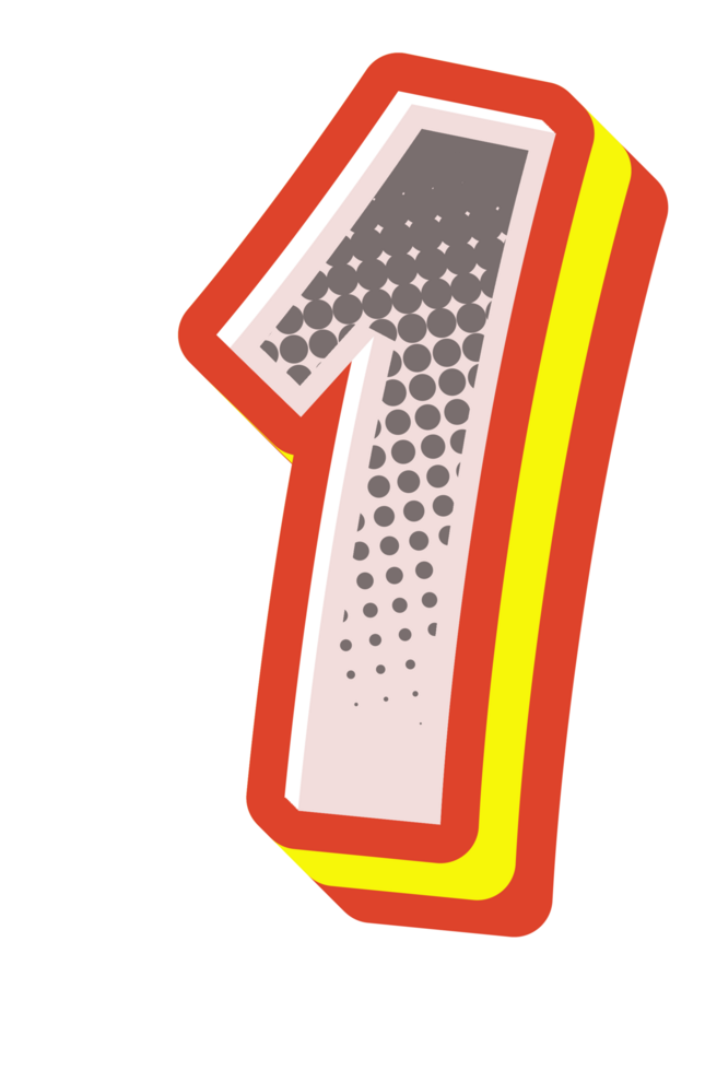 Comic Halftone Alphabet Letter and Number png