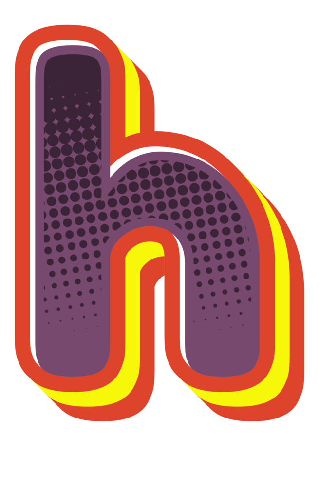 Comic Halftone Alphabet Letter and Number png