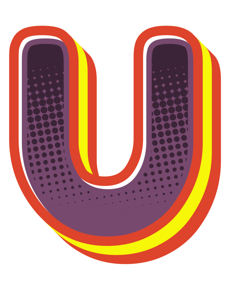 Comic Halftone Alphabet Letter and Number png