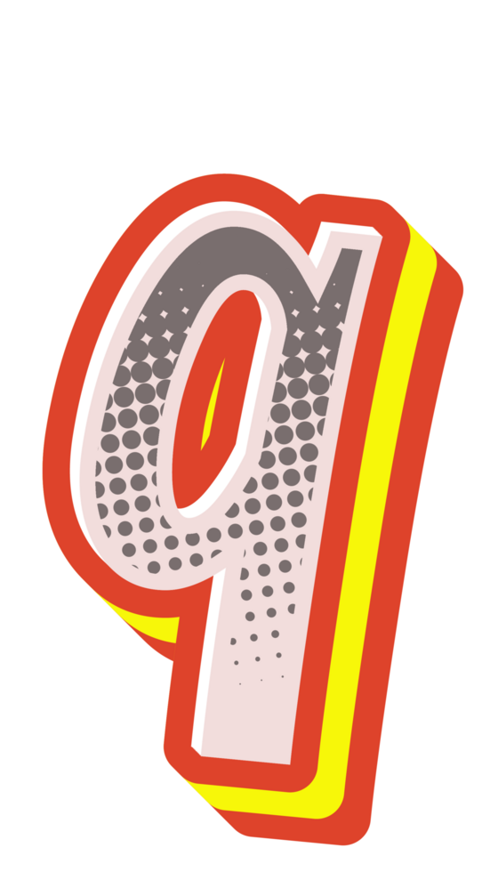 Comic Halftone Alphabet Letter and Number png